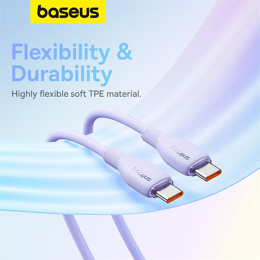 Baseus-Pudding-Series-Fast-Charging-Cable-Type-C-to-Type-C-100W-1.2m---Nebula-Purple-1