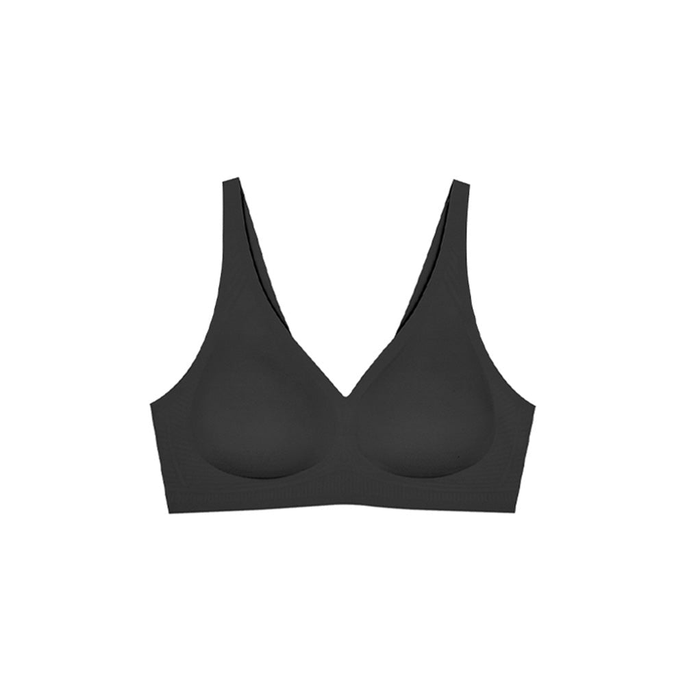 Ubras Soft Support V-Neck Back Hook Bra - Black, Size M