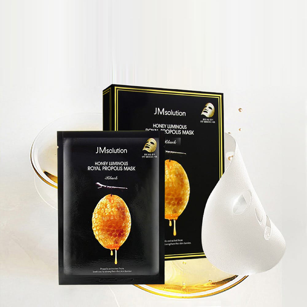 JMsolution Honey Luminous Royal Propolis Mask Black Edition - 10 Sheets