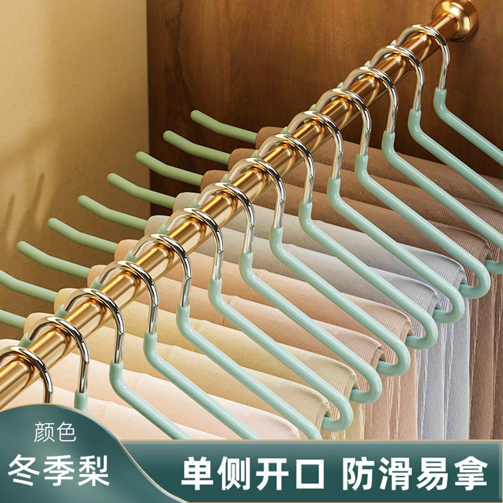 Taili-Goose-Shaped-PVC-Coated-Pants-Hangers---Gray-Green,-Set-of-5-1