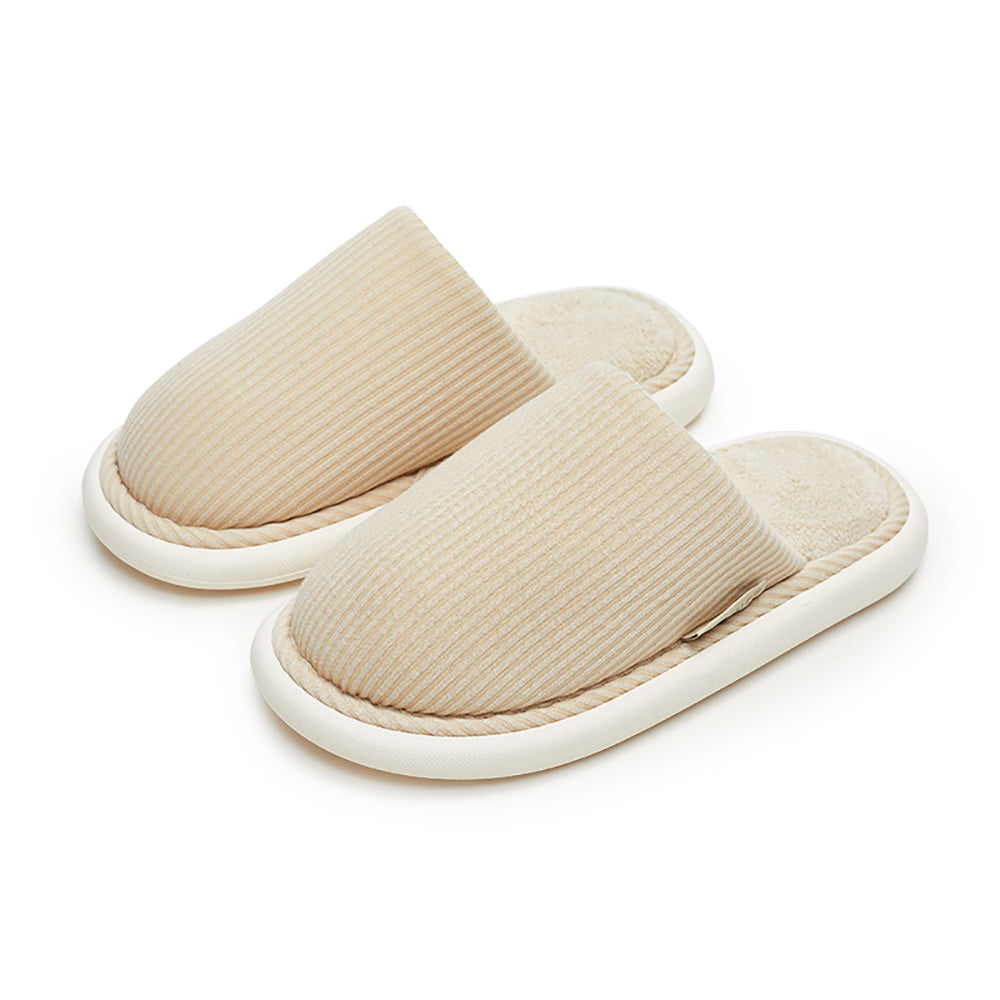 YouDiao-Waffle-Knit-Cotton-Slippers---Almond-Beige,-Size-40-41-1