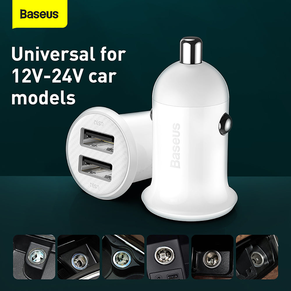 Baseus-Grain-Pro-Dual-USB-Car-Charger-4.8A---White-1