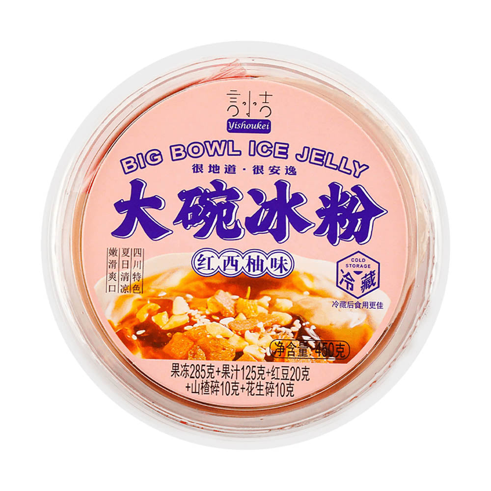 Yishoukei-Big-Bowl-Ice-Jelly,-Ready-to-Eat,-Red-Grapefruit-Flavor---450g-1