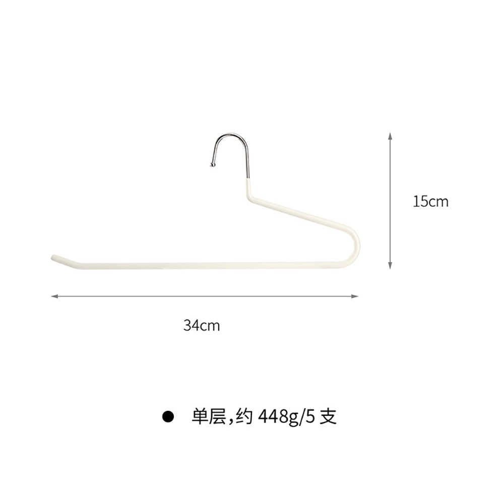 FaSoLa-Non-Slip-Pants-Hangers-Single-Layer---Beige,-Set-of-5-1