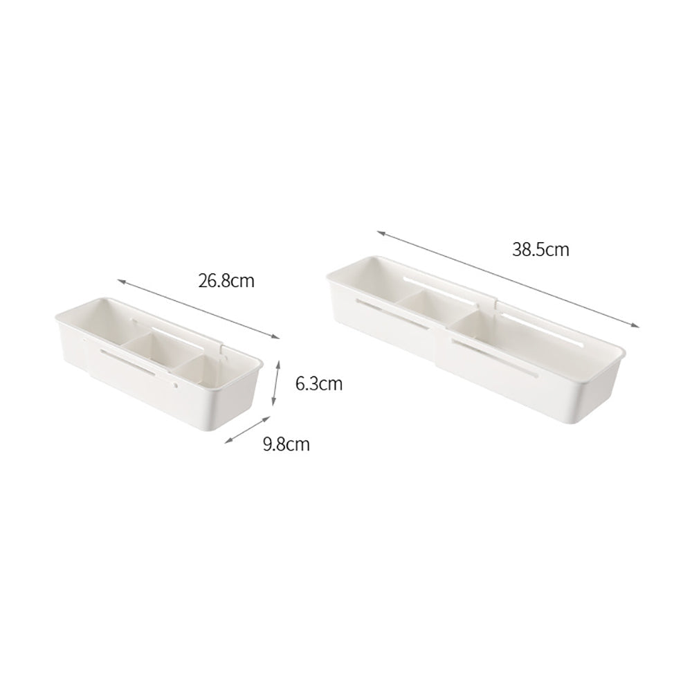 FaSoLa Adjustable Drawer Organizer Box - White, Narrow