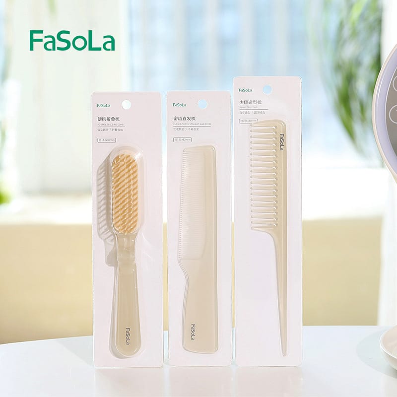 FaSoLa-Fine-Tooth-Straightening-Comb---Beige,-18.1*3.2cm-1