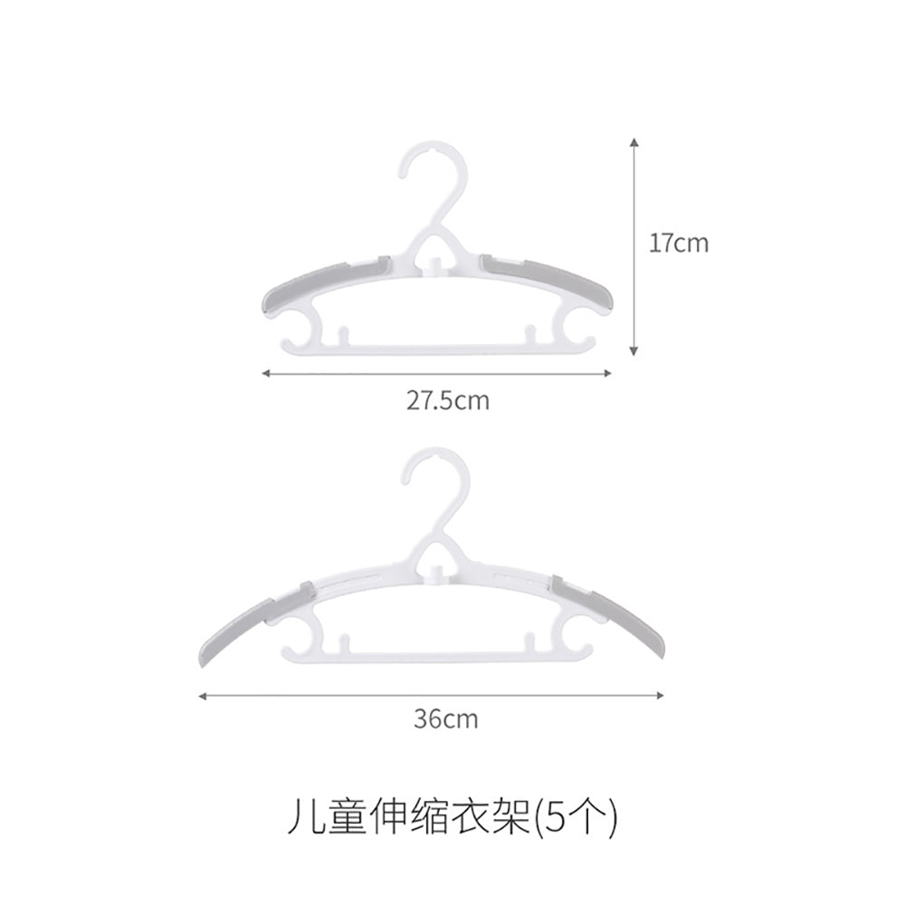 FaSoLa-Children's-Adjustable-Hangers---5-Pieces,-White-1