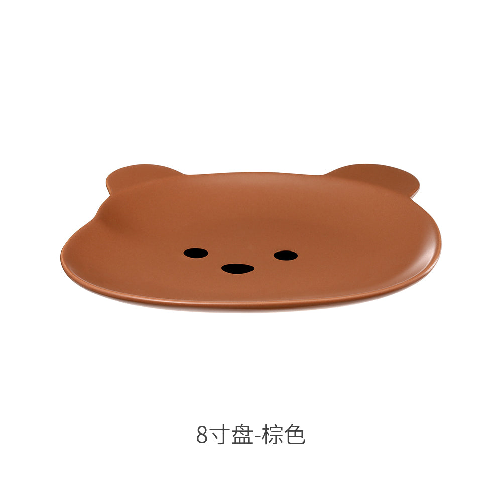 FaSoLa-Bear-Series-Tableware---8-inch-Plate,-Brown-1