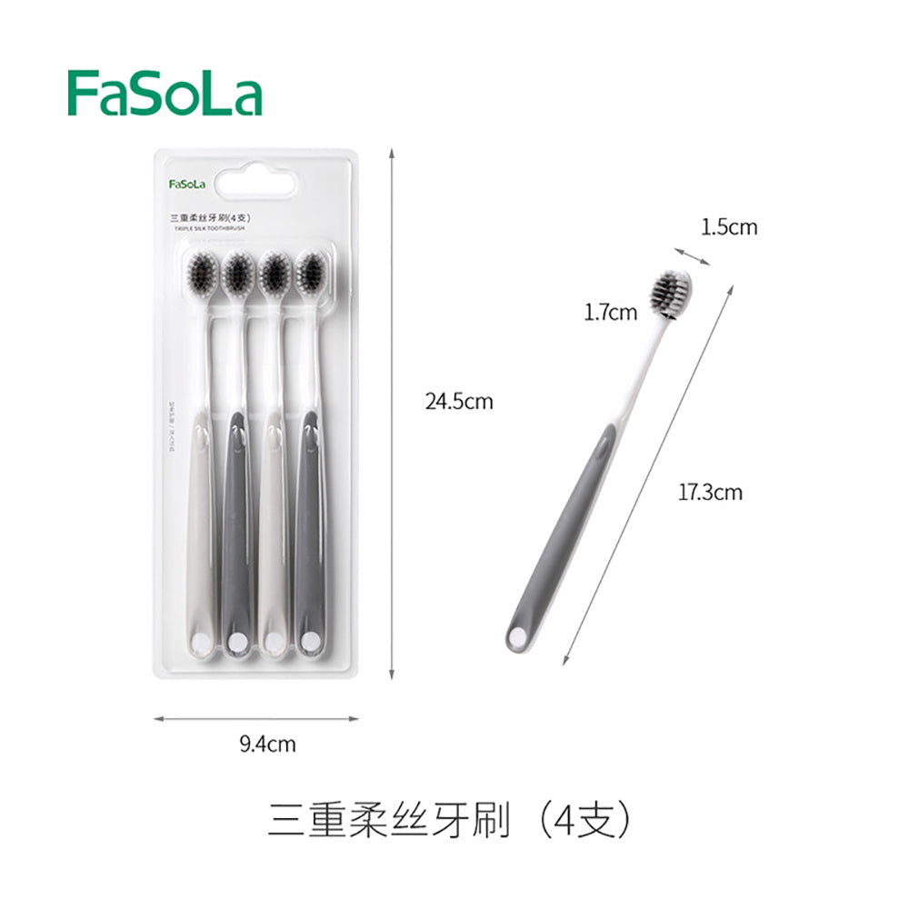 FaSoLa-Triple-Silk-Toothbrush---Mixed-Colors,-4-Pack-1