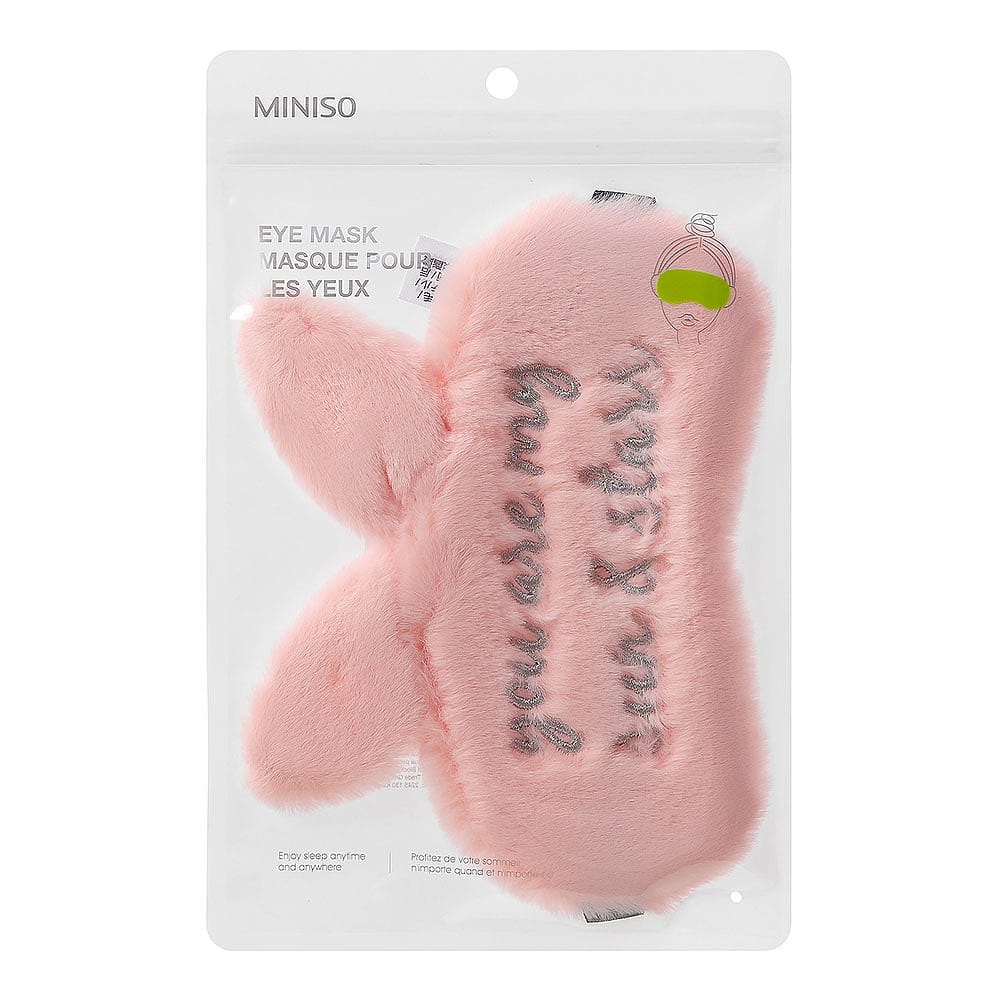 Miniso-Plush-Bunny-Ear-Eye-Mask---Pink/Black-(Random)-1