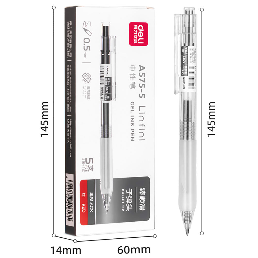 Deli-Linfini-Smooth-Gel-Ink-Pens---0.5mm,-Mixed-Colors,-5-Pack-1