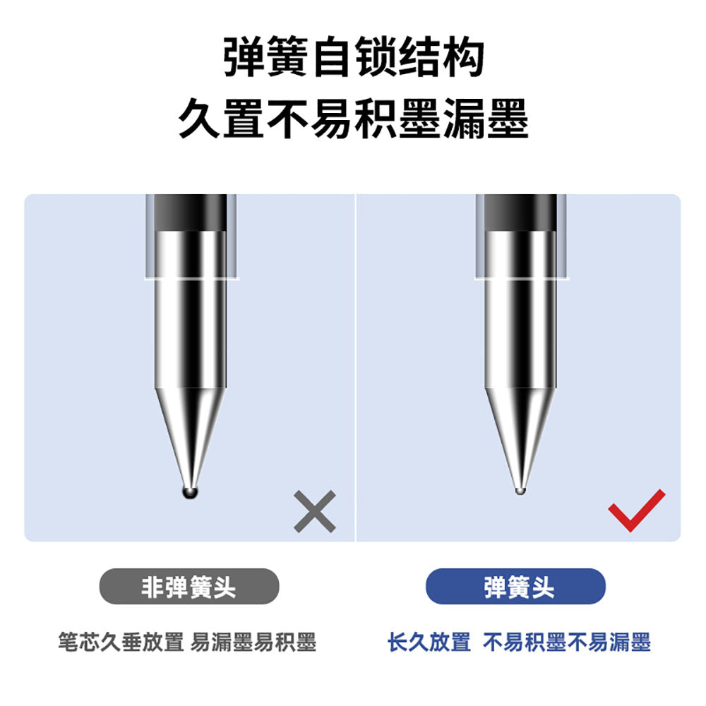 Deli-Fast-Dry-Financial-Gel-Pen---0.35mm-Needle-Tip,-Black,-12-Pack-1