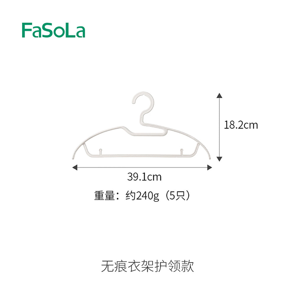 FaSoLa-No-Trace-Hangers-with-Collar-Protection---White,-Set-of-5-1