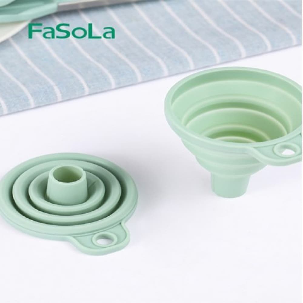 FaSoLa-Collapsible-Silicone-Funnel---Olive-Green,-7.5*6.2*7cm-1