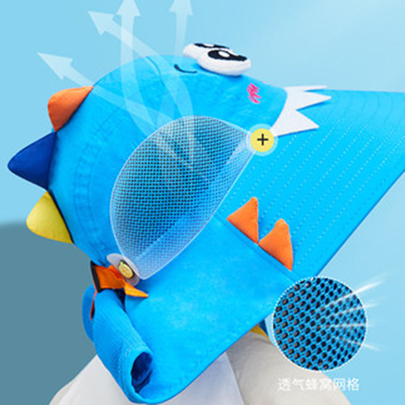 Lemonkid-Children's-Sun-Hat---Ocean-Blue-Shark-(Small)-with-Extra-Wide-Brim-&-Neck-Flap,-Whistle-Included-1