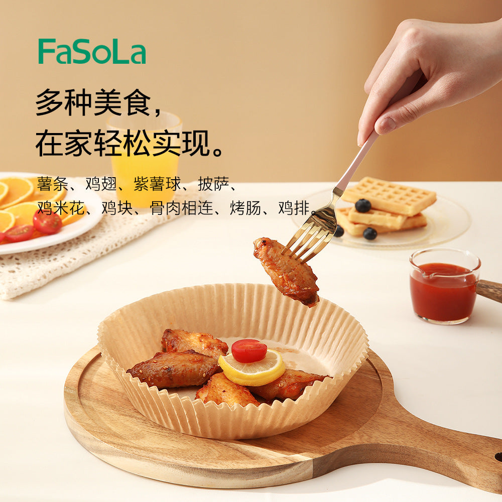 FaSoLa-Air-Fryer-Paper-Liners---Square,-Natural-Color,-21.6x21.6cm,-50-Sheets-1