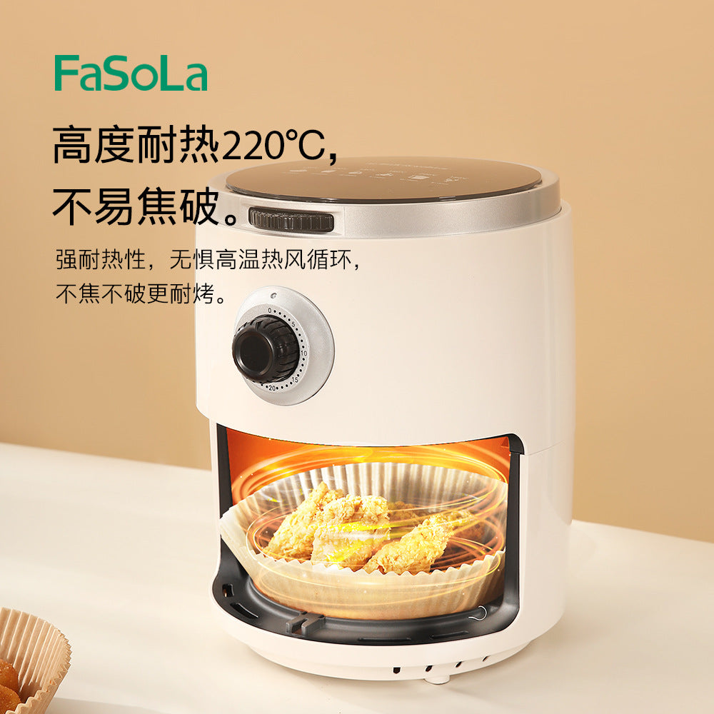 FaSoLa-Air-Fryer-Paper-Liners---Square,-Natural-Color,-21.6x21.6cm,-50-Sheets-1