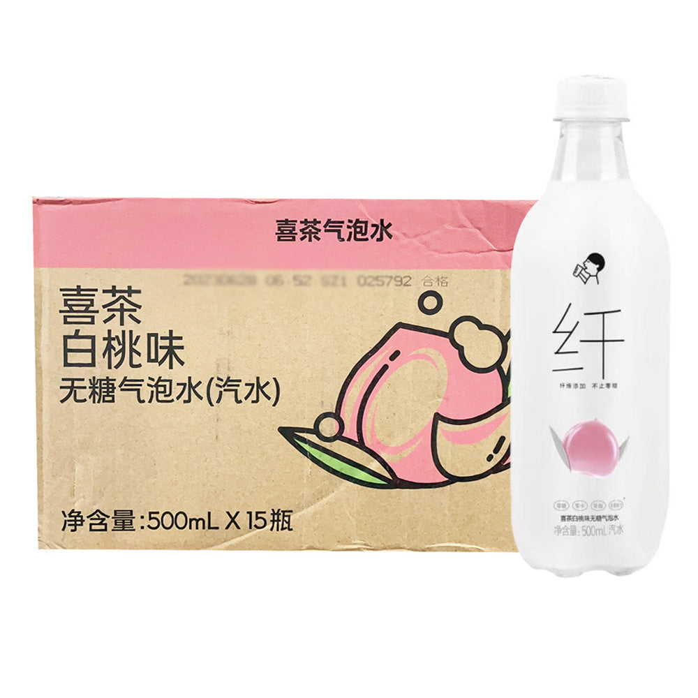 [Full-Case]-Xicha-White-Peach-Flavour-Sugar-Free-Sparkling-Water-500ml-x-15-Bottles/Case-1