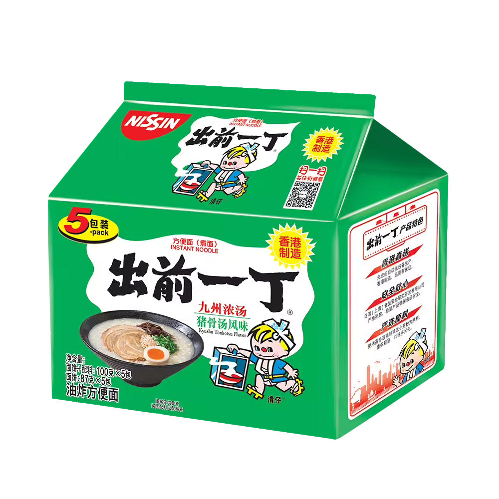 Nissin-Demae-Itcho-Chu-Qian-Yi-Ding-Kyushu-Pork-Bone-Thick-Soup-Flavour-Instant-Noodles-100g,-5-Bags-per-Pack-1