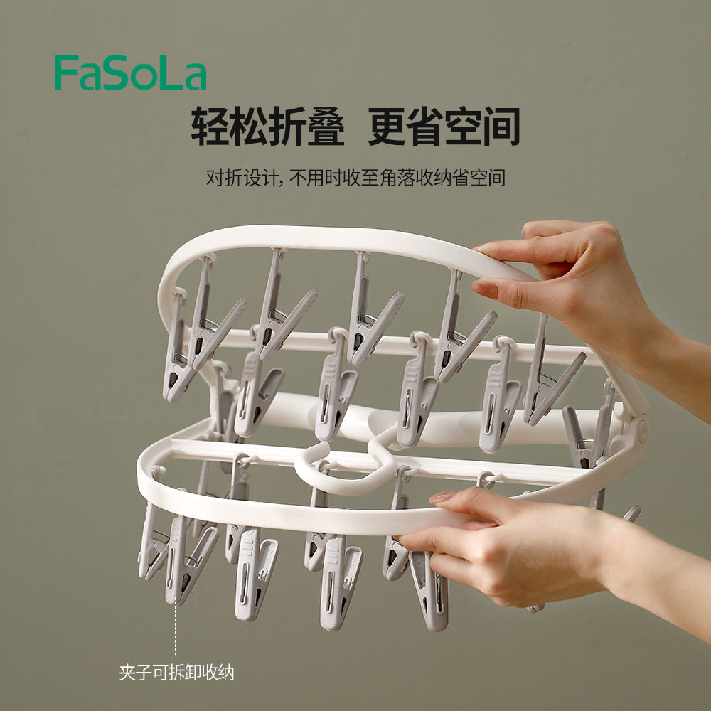 FaSoLa-Household-Multi-Clip-Drying-Rack---Gray,-Square,-24-Clips-1