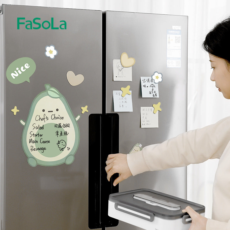 FaSoLa-Magnetic-Fridge-Message-Board---Avocado-Design,-28x36cm-1