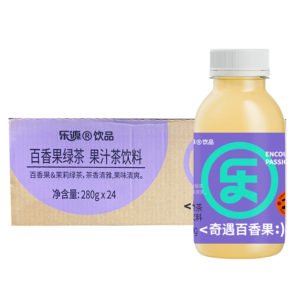 [Full-Case]-Le-Yuan-Adventure-Passionfruit-Juice-Green-Tea-Drink-280ml*24-Bottles-1