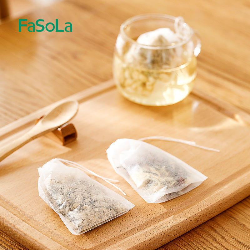 FaSoLa-PET-Tea-Bags-with-Drawstring---White,-100-Pieces-1