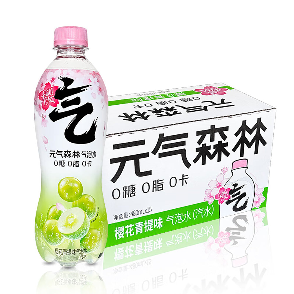 [Full-Case]-Genki-Forest-Cherry-Blossom-White-Grape-Flavoured-Sparkling-Water-480ml-*-15-Bottles/Case-1