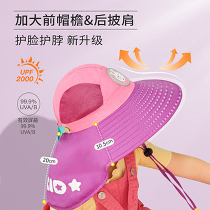 Lemonkid-Children's-Sun-Hat---Castle-Purple-Unicorn-(Small)-with-Extra-Wide-Brim-&-Neck-Flap,-Includes-Whistle-1